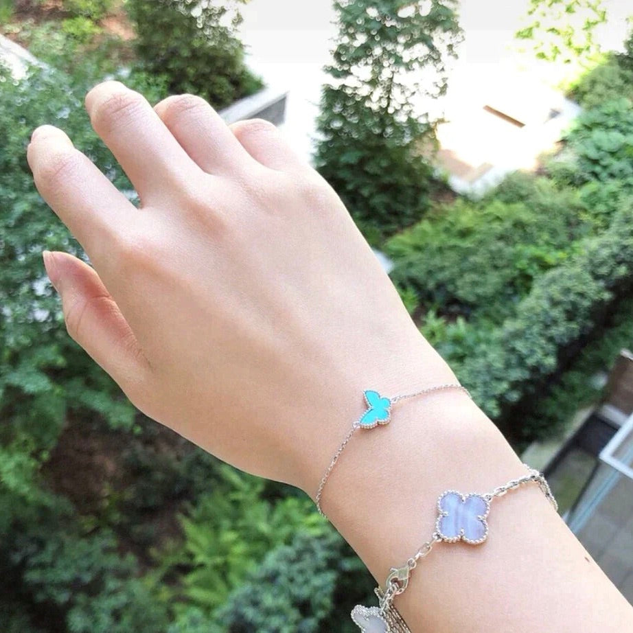 [Violet JW]BUTTERFLY TURQUOISE BUTTERFLY BRACELET SILVER