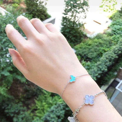 [Violet JW]BUTTERFLY TURQUOISE BUTTERFLY BRACELET SILVER