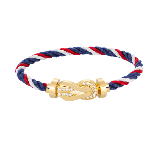 [Violet JW]CHANCE LARGE 8 FIGURE BUCKLE HALF DIAMOND BRACELET GOLD