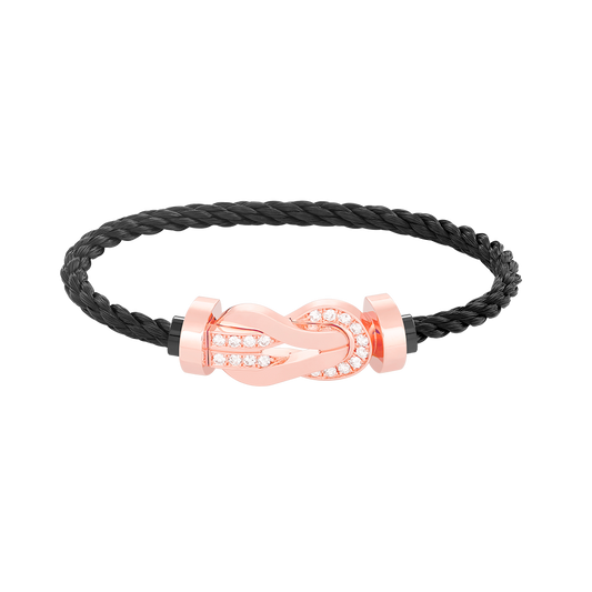 [Violet JW]CHANCE LARGE 8 FIGURE BUCKLE HALF DIAMOND BRACELET ROSE GOLD