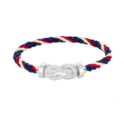 [Violet JW]CHANCE LARGE 8 FIGURE BUCKLE HALF DIAMOND BRACELET SILVER