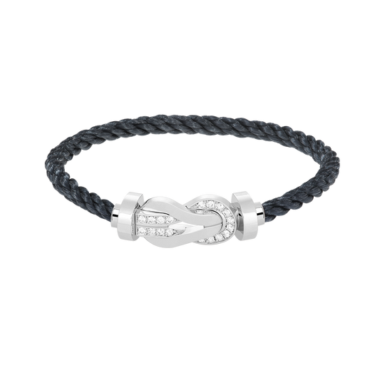 [Violet JW]CHANCE LARGE 8 FIGURE BUCKLE HALF DIAMOND BRACELET SILVER