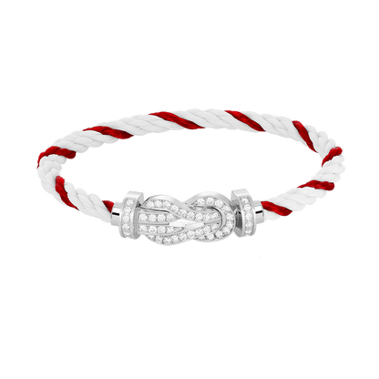 [Violet JW]CHANCE LARGE 8 FIGURE BUCKLE FULL DIAMOND BRACELET SILVER