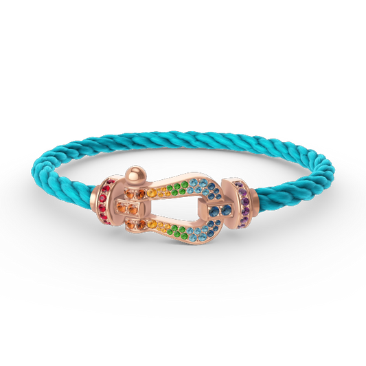 [Violet JW]FORCE LARGE HORSESHOE  COLORED DIAMOND BRACELET ROSE GOLD