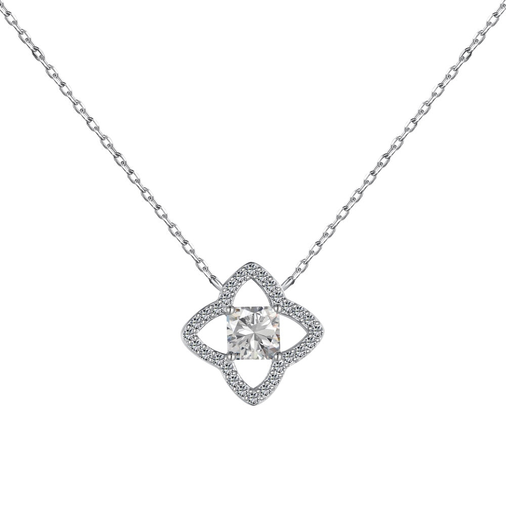 [Violet JW]Exquisite Flower Shape Princess Cut Necklace