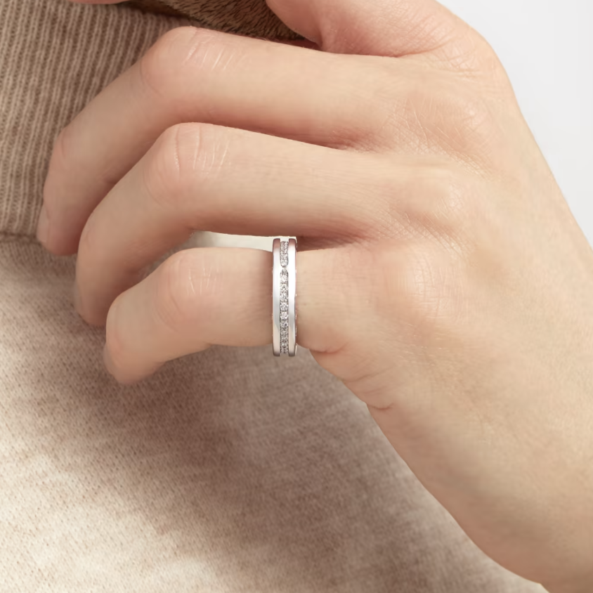 [Violet JW]ZERO 1 ONE-BAND PAVED DIAMONDS ON THE SPIRAL RING