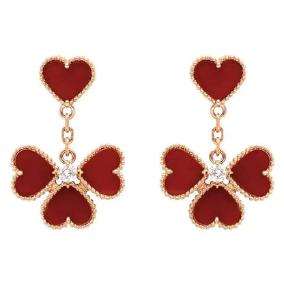 [Violet JW]SWEET CLOVER CARNELIAN EARRINGS