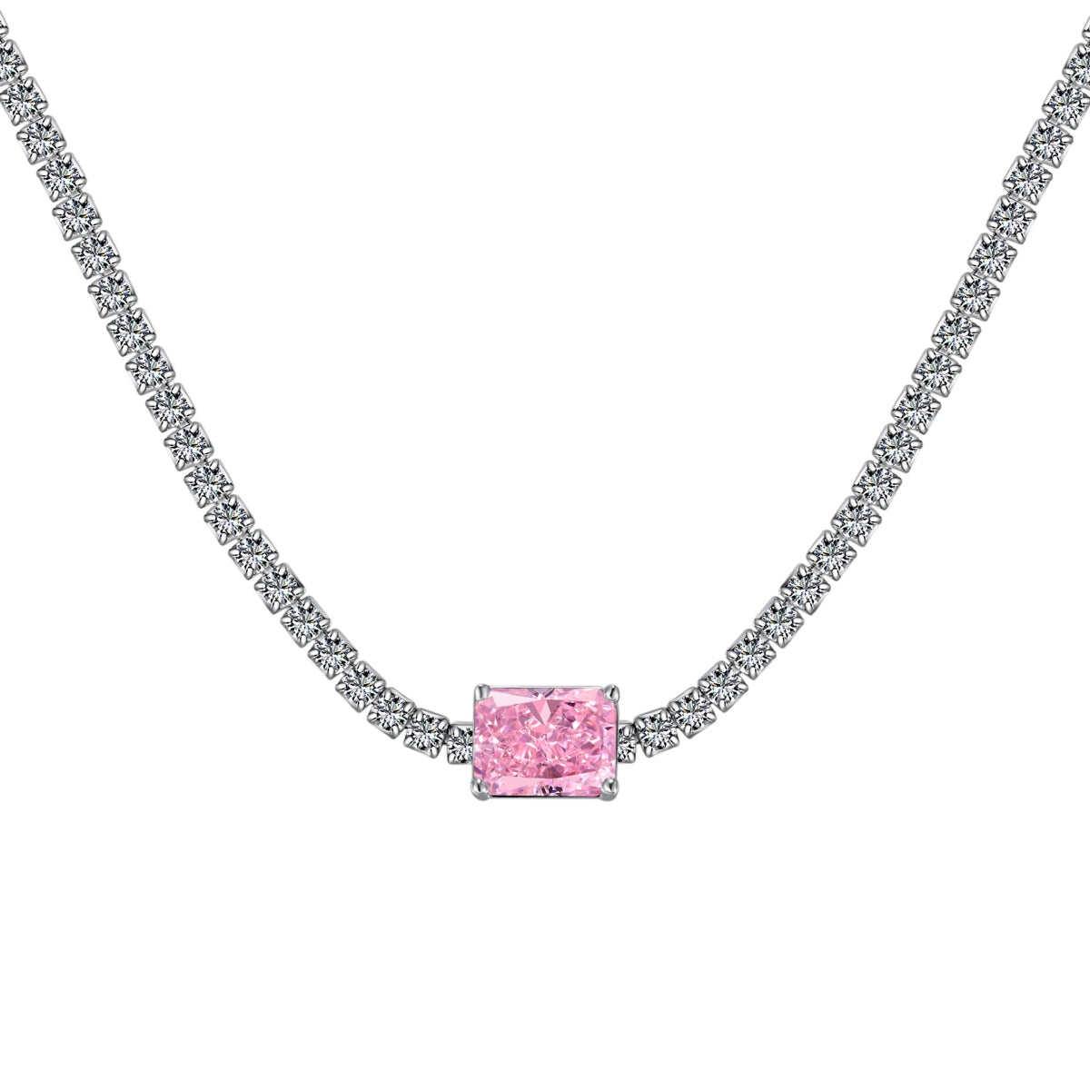 [Violet JW]2.0 carat Ornate Emerald Cut Necklace