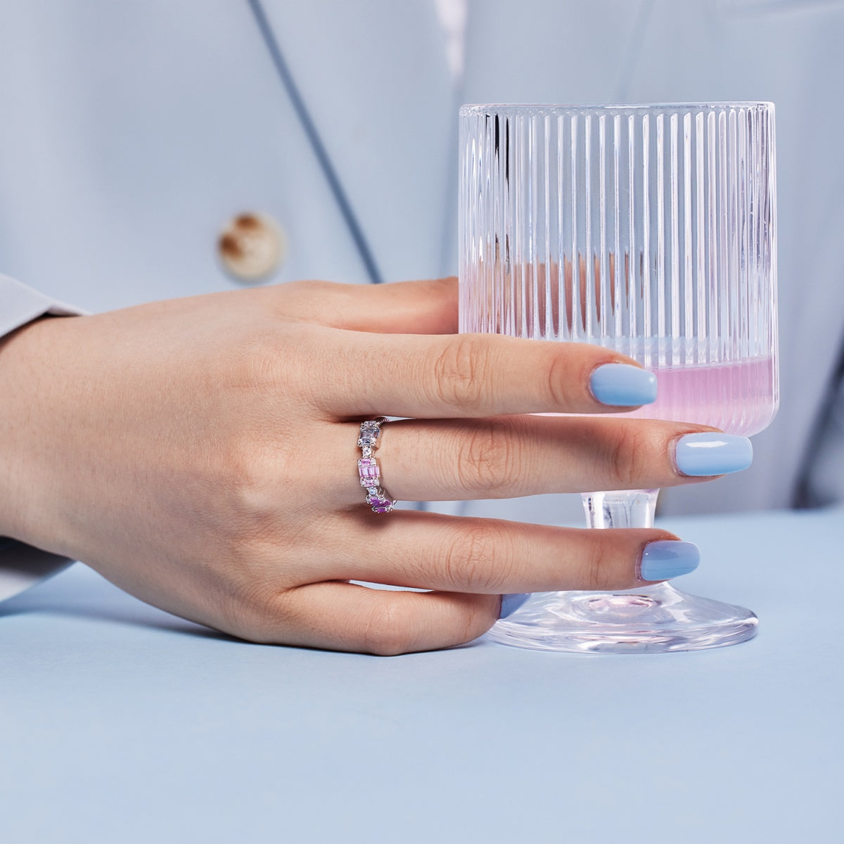 [Violet JW]Unique Colorful Emerald Cut Party Ring