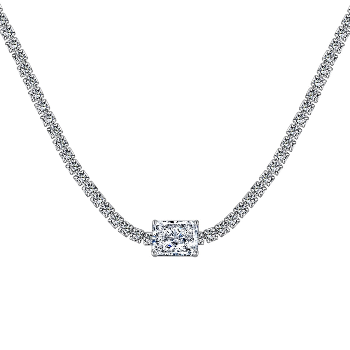 [Violet JW]2.0 carat Ornate Emerald Cut Necklace