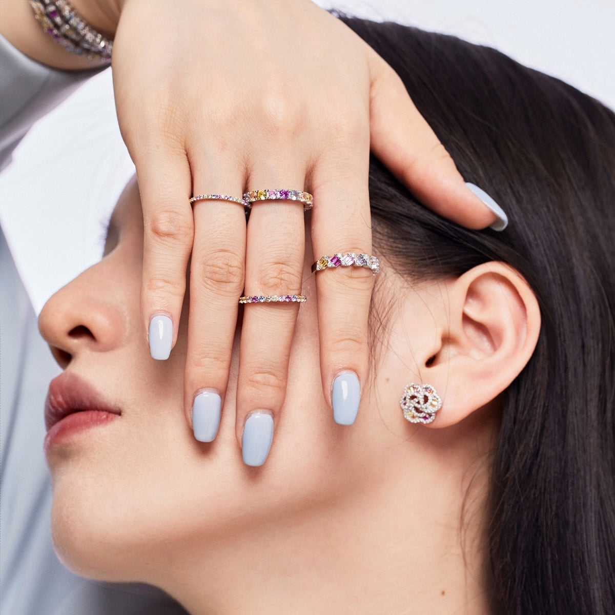 [Violet JW]Delicate Vibrant Emerald Cut Daily Ring