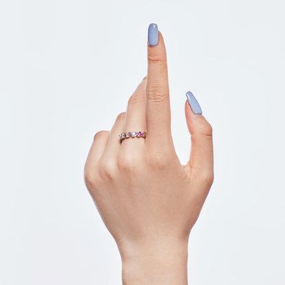 [Violet JW]Delicate Vibrant Emerald Cut Daily Ring
