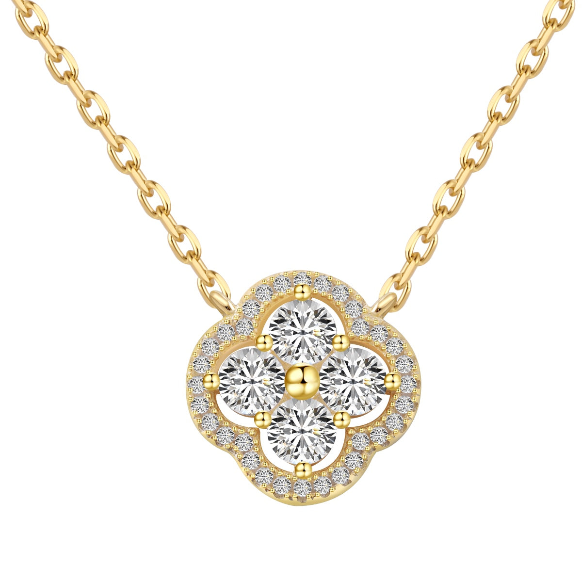 [Violet JW]Exquisite Necklace With Four-Leaf Clover Flower Design