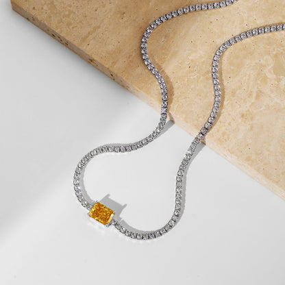 [Violet JW]2.0 carat Ornate Emerald Cut Necklace