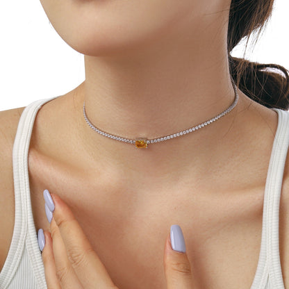 [Violet JW]2.0 carat Ornate Emerald Cut Necklace