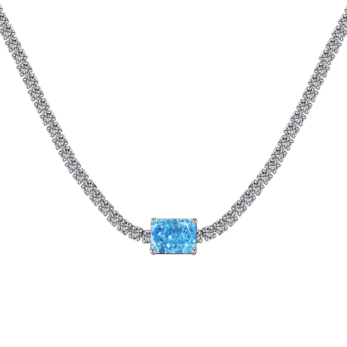 [Violet JW]2.0 carat Ornate Emerald Cut Necklace