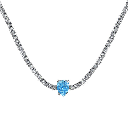 [Violet JW]1.0 carat Unique Pear Cut Tennis Necklace