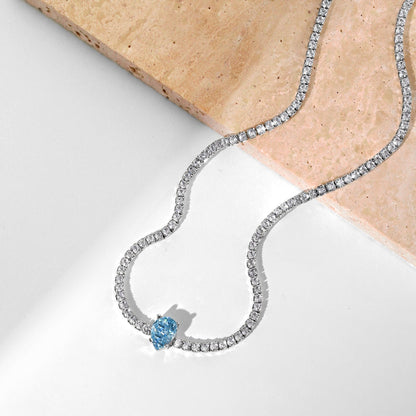 [Violet JW]1.0 carat Unique Pear Cut Tennis Necklace