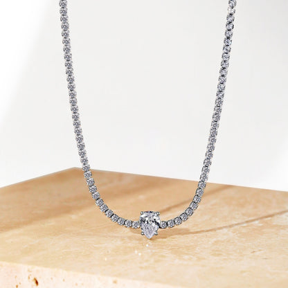 [Violet JW]1.0 carat Unique Pear Cut Tennis Necklace