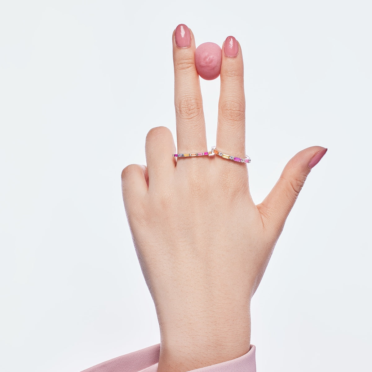 [Violet JW]Exquisite Multicolored Emerald Cut Daily Ring