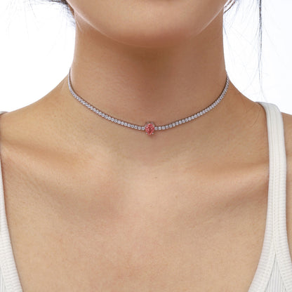 [Violet JW]1.0 carat Unique Pear Cut Tennis Necklace