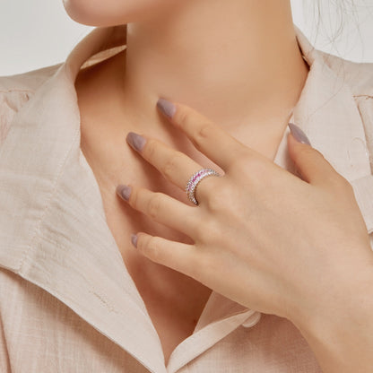 [Violet JW]Ornate Colorful Radiant Cut Daily Ring