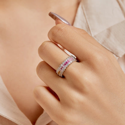 [Violet JW]Ornate Colorful Radiant Cut Daily Ring