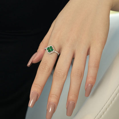 [Violet JW]Four Leaf Clover Flower Design Ring
