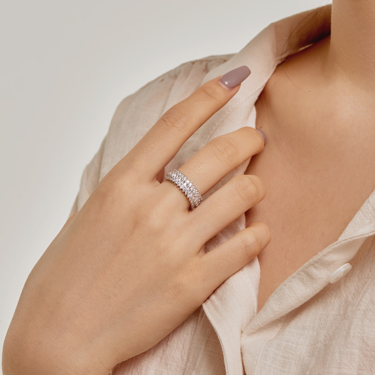 [Violet JW]Ornate Colorful Radiant Cut Daily Ring
