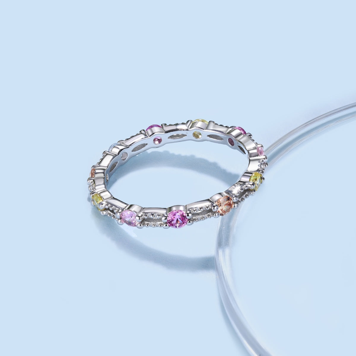 [Violet JW]Sparkling Colorful Round Cut Tennis Ring