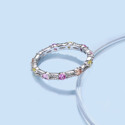 [Violet JW]Sparkling Colorful Round Cut Tennis Ring