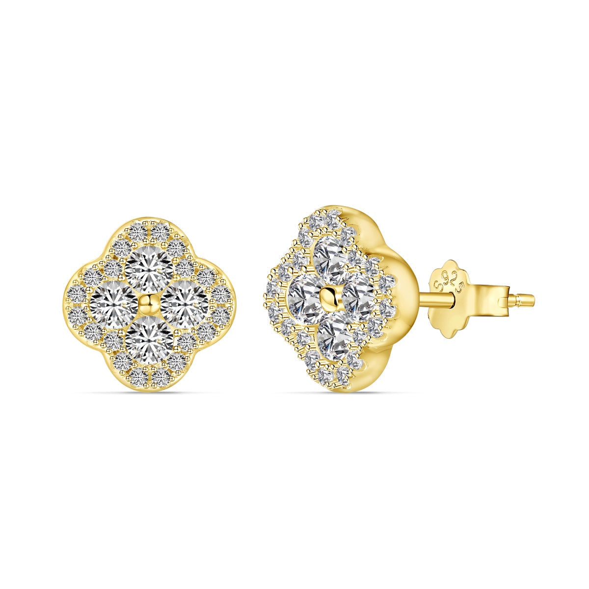 [Violet JW]Four-Leaf Clover Flower Shaped Earrings