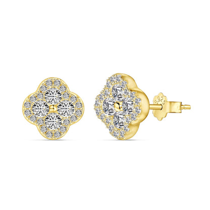 [Violet JW]Four-Leaf Clover Flower Shaped Earrings