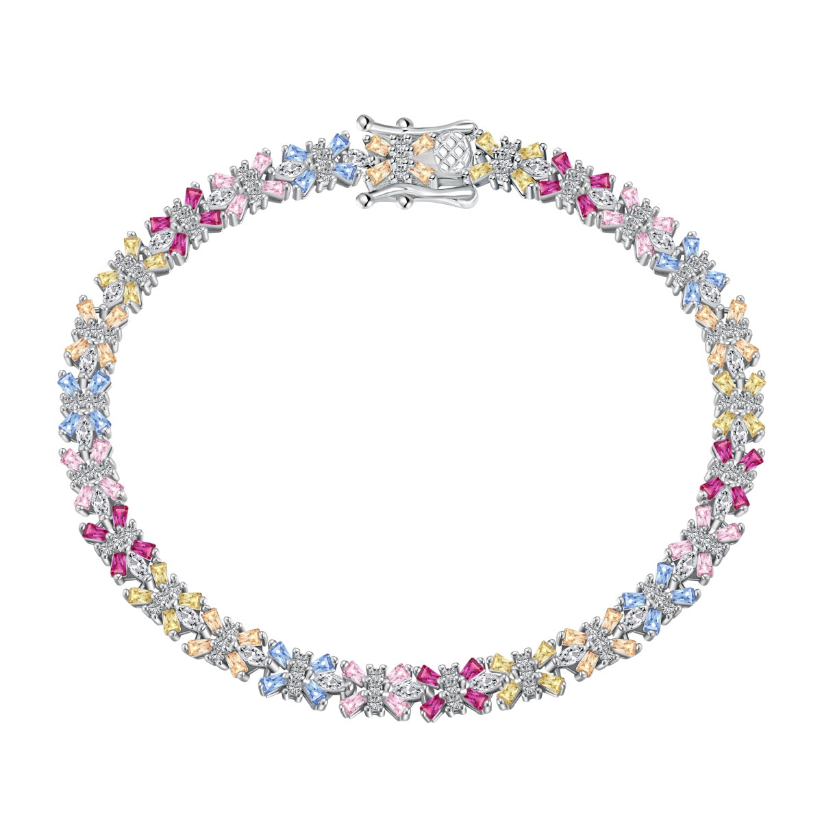 [Violet JW]Radiant Colorful Emerald Cut Party Bracelet
