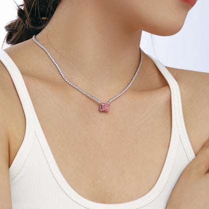 [Violet JW]4.0 Carat Elegant Radiant Cut Necklace