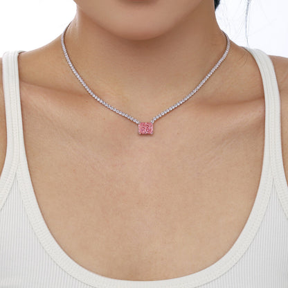 [Violet JW]4.0 Carat Elegant Radiant Cut Necklace