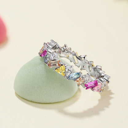 [Violet JW]Dazzling Polychromatic Multi cut Daily Ring