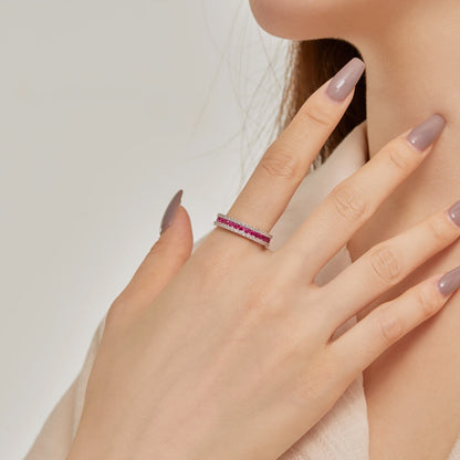 [Violet JW]Delicate Colorful Round Cut Daily Ring