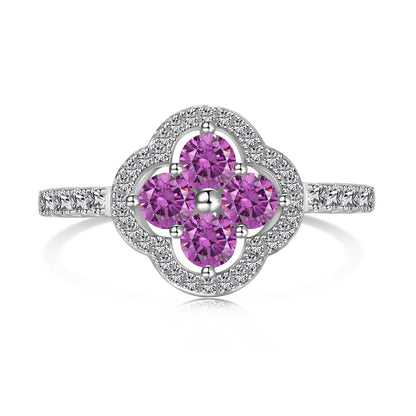 [Violet JW]Four Leaf Clover Flower Design Ring