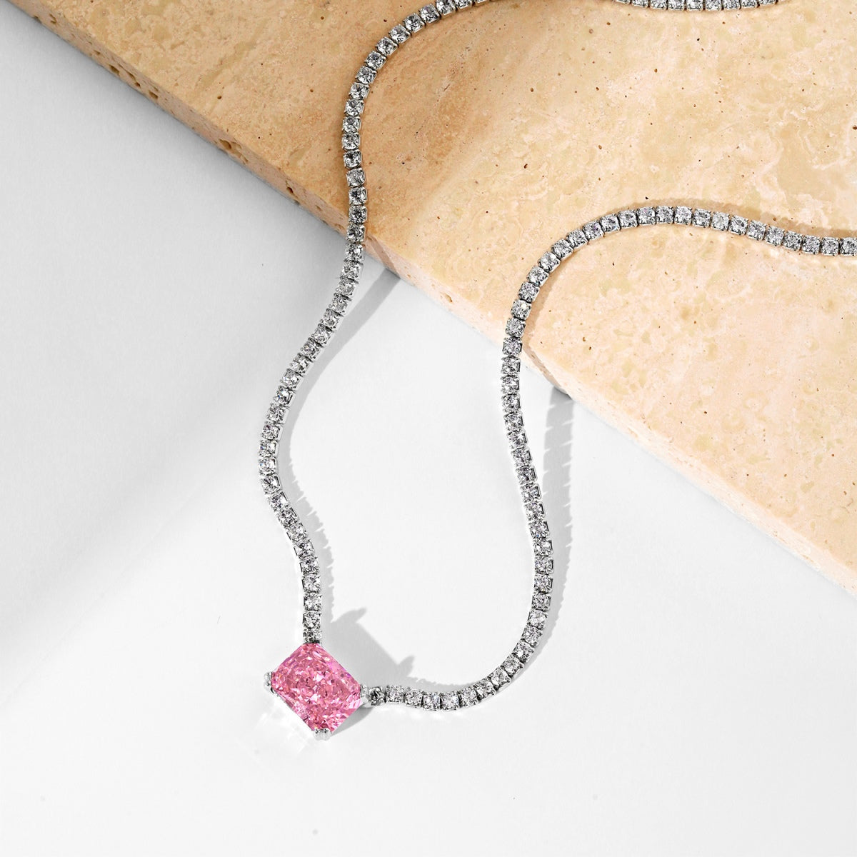 [Violet JW]4.0 Carat Elegant Radiant Cut Necklace