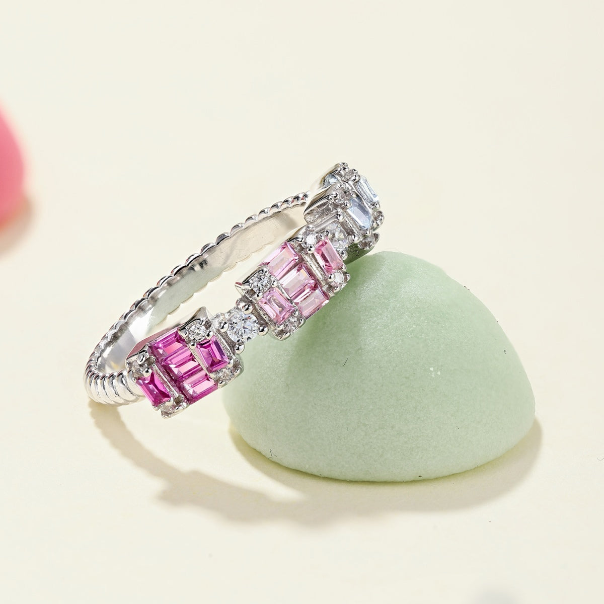 [Violet JW]Unique Colorful Emerald Cut Party Ring