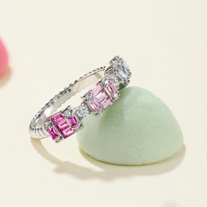 [Violet JW]Unique Colorful Emerald Cut Party Ring