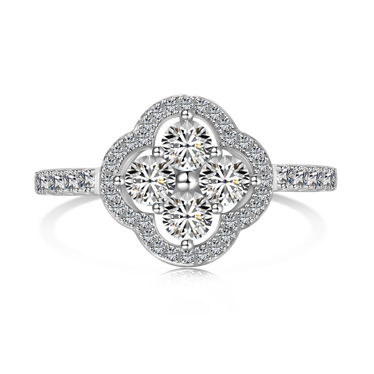 [Violet JW]Four Leaf Clover Flower Design Ring