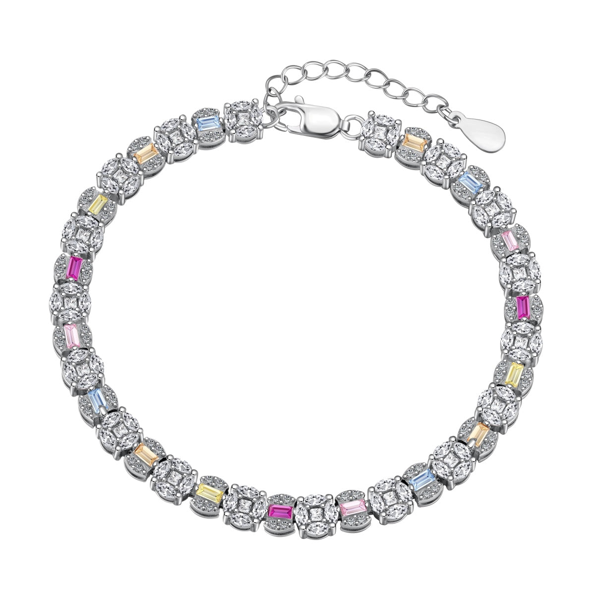 [Violet JW]Dazzling Radiant Multi Cut Daily Bracelet