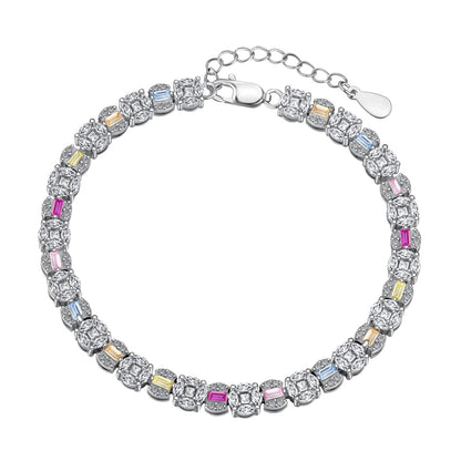 [Violet JW]Dazzling Radiant Multi Cut Daily Bracelet