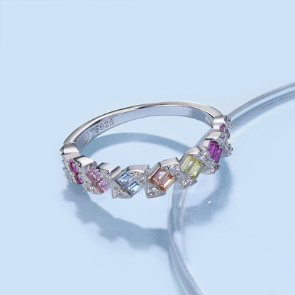 [Violet JW]Delicate Vibrant Emerald Cut Daily Ring