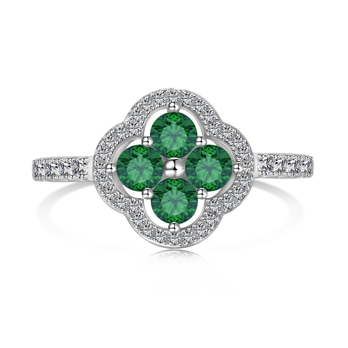 [Violet JW]Four Leaf Clover Flower Design Ring