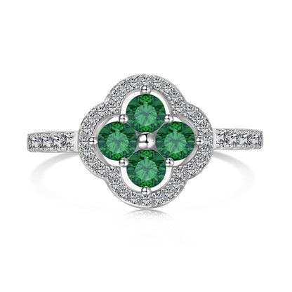 [Violet JW]Four Leaf Clover Flower Design Ring