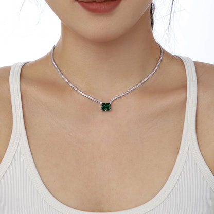 [Violet JW]4.0 Carat Elegant Radiant Cut Necklace