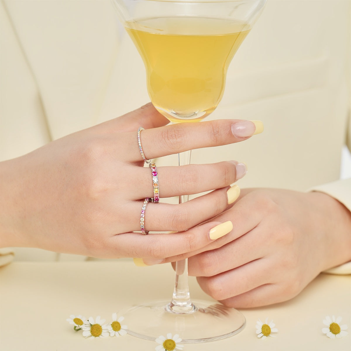 [Violet JW]Dazzling Lustrous Round Cut Tennis Ring
